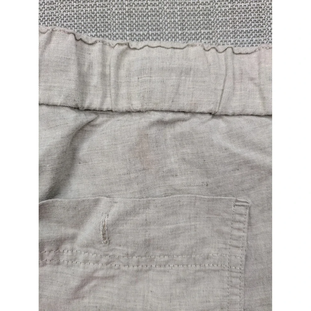 Vince Shorts Mens XXL Beige Linen Cotton Drawstring Elastic Waist Casual 9 In